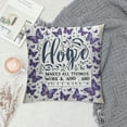 thumbnail image 2 of JEUXUS Butterfly Throw Pillow Covers Decorative Gifts Cushion Cover Home Family Words Pillowcase Square Couch Pillow Vintage Style Summer Home Decoration (Purple), 2 of 5