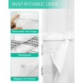 thumbnail image 3 of No Hook Shower Curtain with Snap in Liner, Geometric Hand Drawn White Ethnic Stripes Hotel Shower Curtains for Bathroom, Washable Shower Curtain Liner Set with Mesh Top Window, 54"x78", 3 of 6