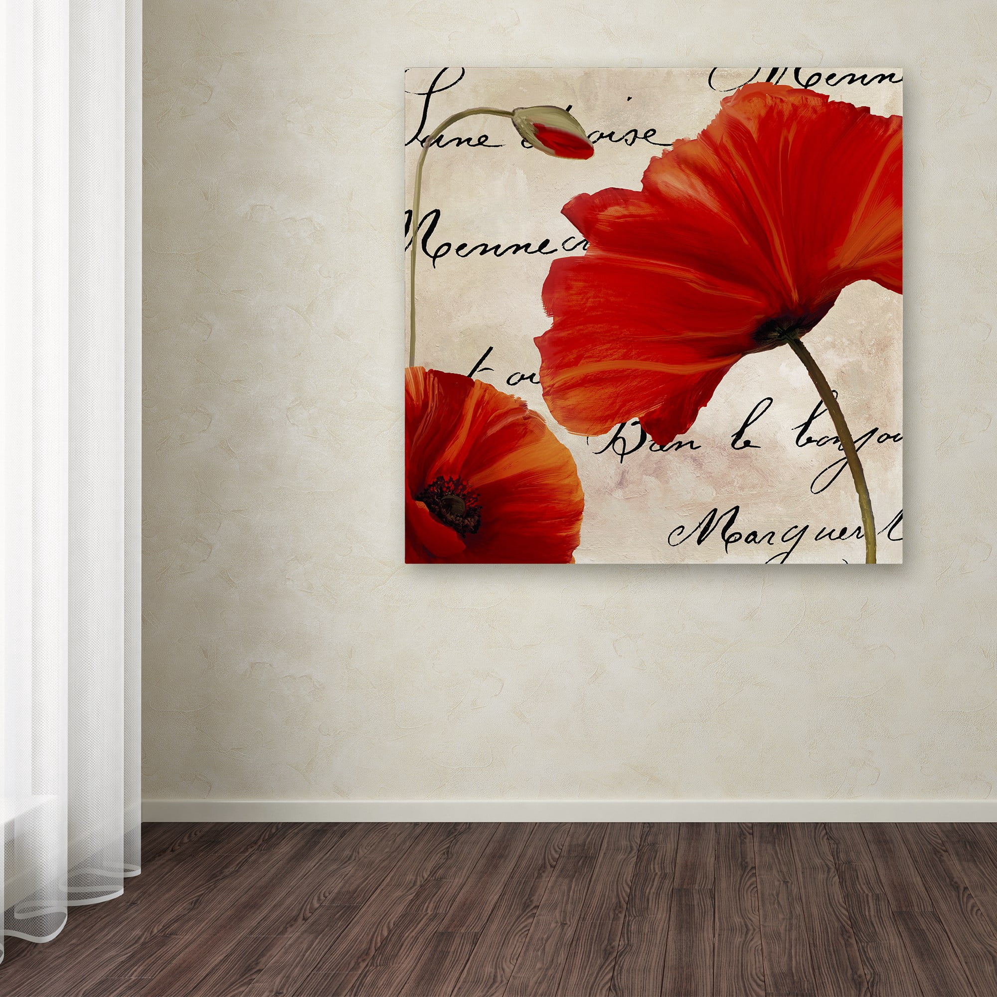 Trademark Fine Art "Coquelicots Rouge II" Canvas Art by Color Bakery