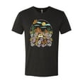 thumbnail image 2 of Wild Bobby Trendy Landscape With Daisies Cactus Monarch Butterfly Nature Lover Men Premium Tri Blend Tee, Vintage Black, Small, 2 of 6