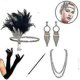 thumbnail image 1 of 1920s Accessories Set Flapper Headband,earrings,pearl Necklace,gloves, 1 of 3