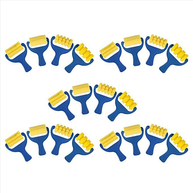 Conjunto de 20 Piezas de Esponja Pincel de Rodillo de Pintura DIY NiñOs Pinceles de Pintura Kid Art Craft Painting Tool