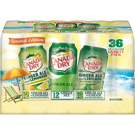 Canada Dry Summer Variety Pack, 12 Ounce (36 Pack)