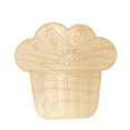 thumbnail image 2 of Unfinished Wood Etched Muffin Shape | Paint By Line Crafts 8" / 1/4", 2 of 2