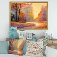 thumbnail image 3 of Designart 'The Autumn Forest Orange Leaves Landscape With Path' Lake House Framed Art Print, 3 of 4