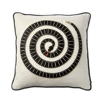 Jonathan Adler Us Kit Eden Coiled Snake Pillow, White/Black