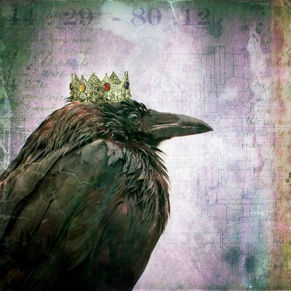 Marmont Hill "Crow King" by Morgan Jones Painting Print on Wrapped Canvas