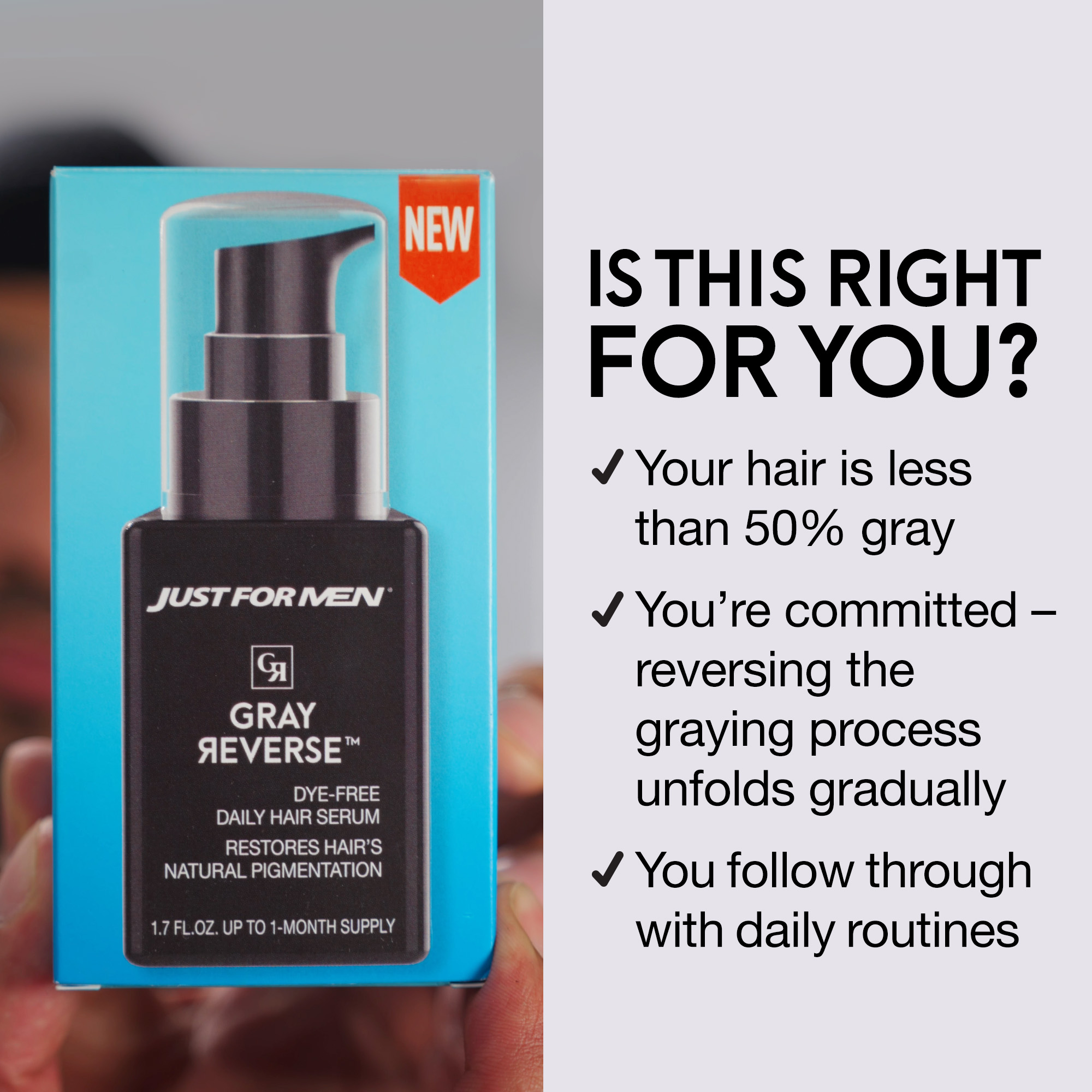 Just For Men Gray Reverse Daily Hair Serum (3-Pack) photo 3