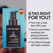 Just for Men Gray Reverse Daily Hair Serum, Gradually Reduces Gray Hair, Easy Dye-Free Serum, 1.7oz, Pack of 3