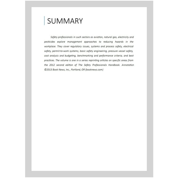 Pre-Owned WORKPLACE HAZARD PREVENTION MGMT.