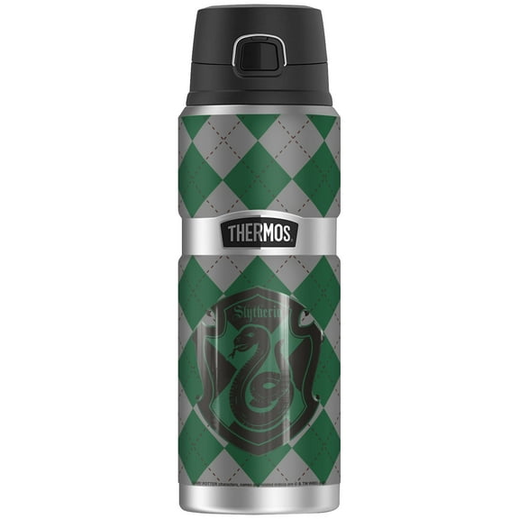 Harry Potter Slytherin Plaid Sigil, THERMOS STAINLESS KING Stainless Steel Drink Bottle, Vacuum insulated & Double Wall, 24oz