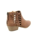 thumbnail image 2 of Primrose Womens Perforated Cutout Chunky Block Stacked Heels Ankle Booties Boots, 2 of 2