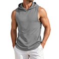 thumbnail image 7 of GrmtClth Mens Hooded Sleeveless Tank Top Casual Gym Workout Shirt with Hood & Kangaroo Pocket Lightweight Breathable Fitness Tops Gray 2XL, 7 of 7