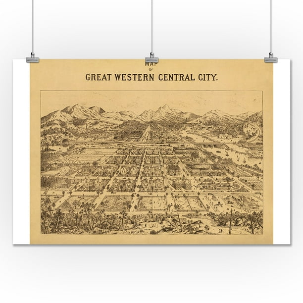 Central City, Colorado Panoramic Map 1887 (24x36 Giclee Gallery Print