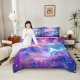 thumbnail image 4 of Homewish Universe Galaxy 2pcs Bedding Comforter Set for Female Men Teens,Starry Sky Twin Comforter Sets,Gradient Ombre Cosmos Breathable Bedding Set,Lightweight Room Decor,Reversible, 4 of 8