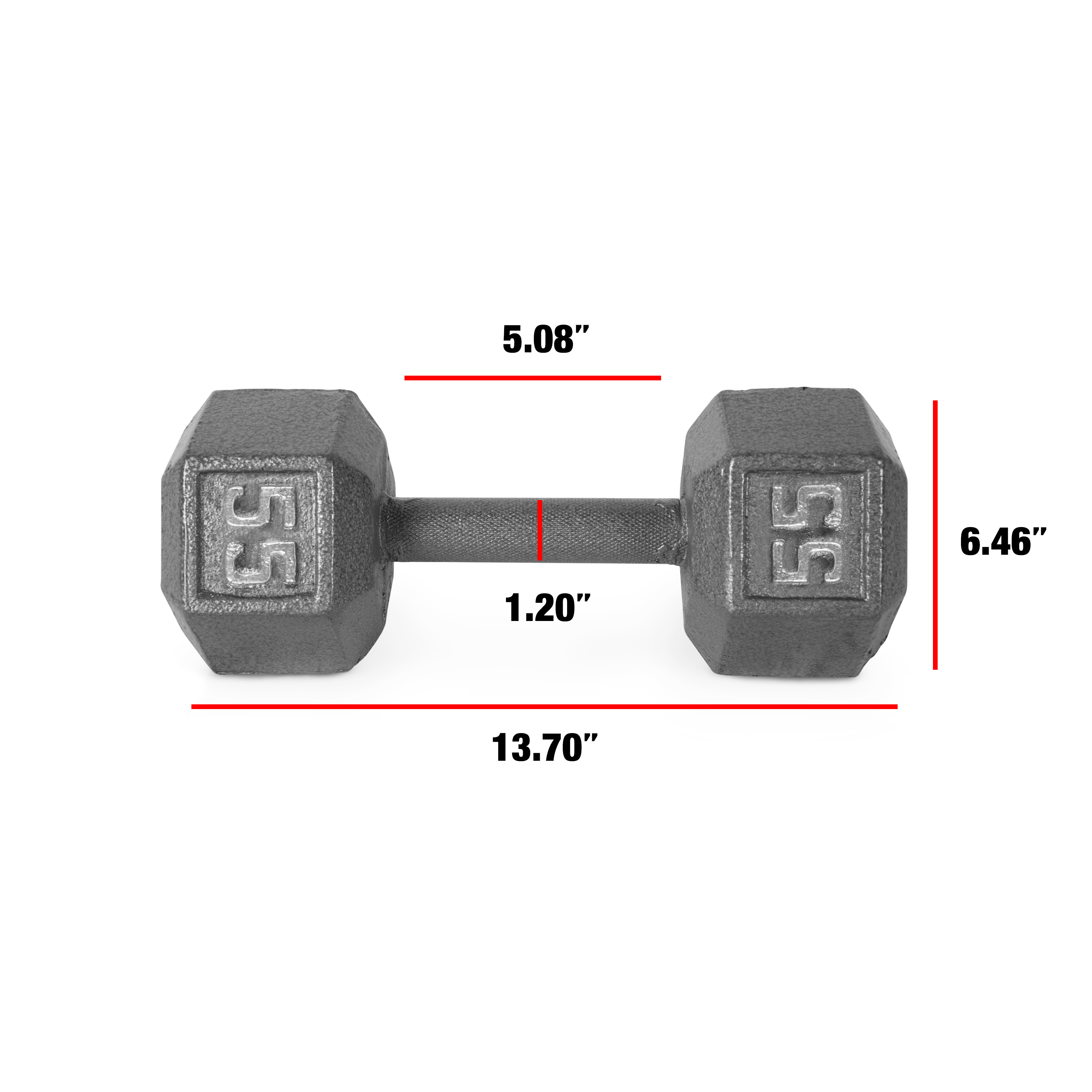 CAP Barbell 55lb Cast Iron Hex Dumbbell, Single - image 3 of 6