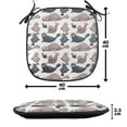 thumbnail image 4 of Sea Animals Chair Seating Cushion Set of 4, Seals Illustration Sea Lion Exotic Tropical Comic Graphic Wild Ocean, Seat Pads for Office with Anti-slip Backing, 16"x16", Cadet Blue Mauve, by Ambesonne, 4 of 7