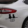 thumbnail image 3 of yeuweold 4pcs Heartbeat Cat Sticker Reflective Car Sticker Cat Love Pattern Sticker Wall Sticker Car Window Sticker, 3 of 5
