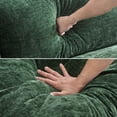 thumbnail image 3 of TROPOW Chenille 113-Inch Modular Combo Sofa, Modern 3-Seater L-Shaped Sofa with Ottoman, 2 Cushions, Side Pockets, Oversized Faux Fur Upholstered Sofa for Living Room, Bedroom, 3 of 7