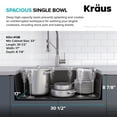 thumbnail image 4 of Kraus 31 Inch Undermount Single Bowl Black Onyx Granite Kitchen Sink with Waste Guard Continuous Feed Garbage Disposal, 4 of 12