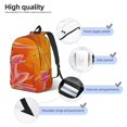 thumbnail image 5 of Balery Orange Flower Psychedelic Vintage Canvas Backpack for Men and Women - Large Capacity, Durable Travel Laptop Bag for School, Work, Hiking, and Outdoor Activities, 5 of 6