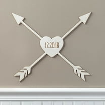 Love Arrows Personalized White Wood Plaque