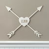 Love Arrows Personalized White Wood Plaque