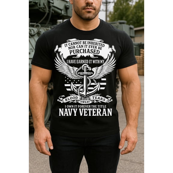 Trenditee US Navy Veteran T-Shirt Patriotic Military Service