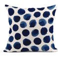 thumbnail image 4 of Juego de 4 fundas de almohada con lunares de mármol azul marino, textura del mar, cojín de lino y algodón, fundas de almohada cuadradas para sofá y dormitorio de 18x18 pulgadas, 4 of 5
