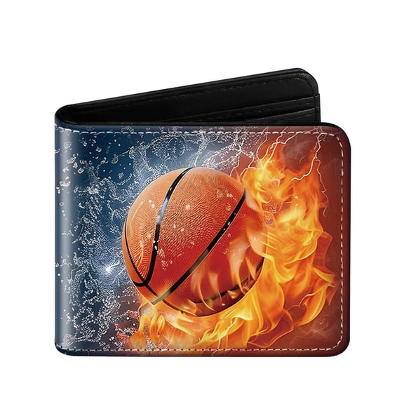 Bi-fold Leather Wallet For Kids, Gift For Ball Sports Lovers