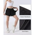 thumbnail image 6 of Workout Athletic Shorts For Womens 2 In 1 Double Layer Flowy Hem Running Shorts Biker Shorts Quick-Dry Drawstring High Waisted Gym Yoga Tennis Shorts Butterfly Skirt, 6 of 7