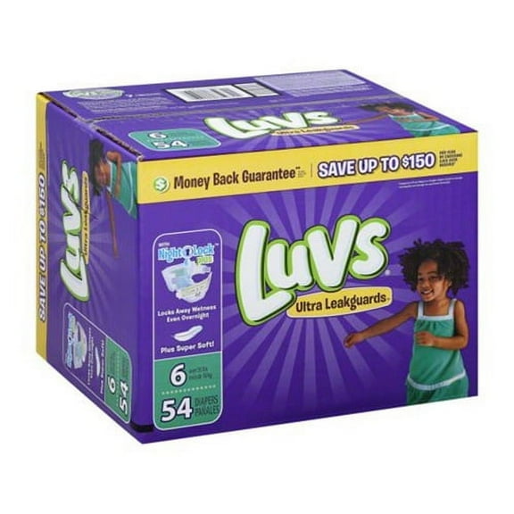 Luvs Ultra Leakguards Diapers, Size 6, 54 Ea