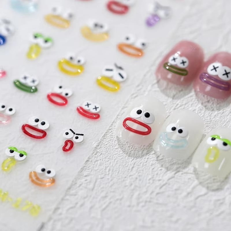1Pcs Big Mouth Monster Jelly Series Nail Stickers High Quality Kawaii Design Sticker Cute Nail Art Decoration Decals Accessories