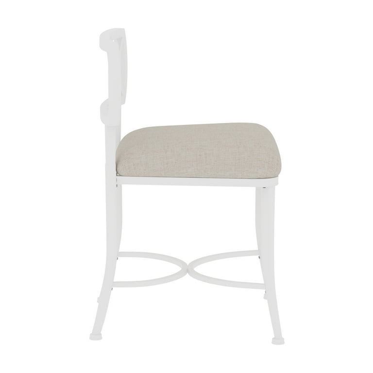 Hillsdale Furniture Canal Street Metal Vanity Stool White Walmart