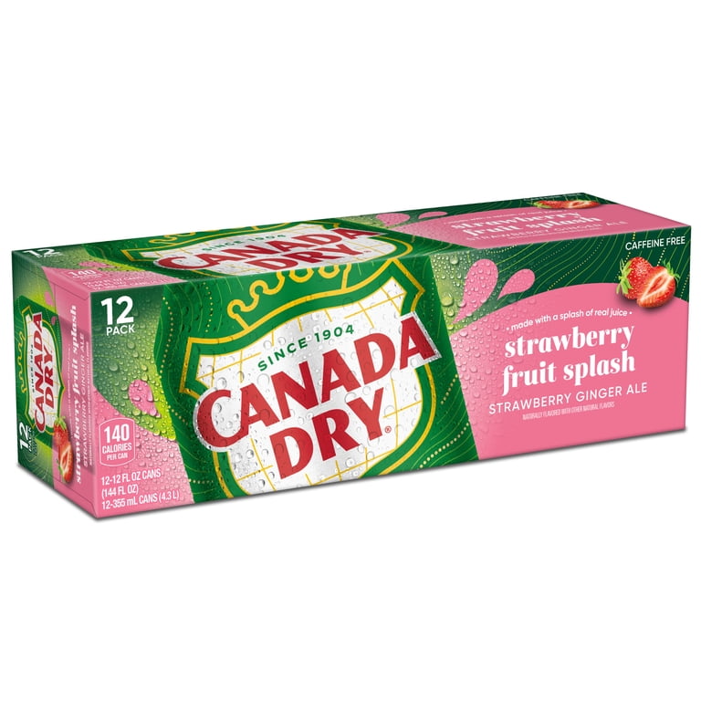 Canada Dry Caffeine Free Fruit Splash Strawberry Ginger Ale Soda