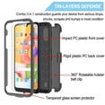 thumbnail image 4 of Samsung Galaxy A01 Case Clip Belt Holster,Takfox Shockproof Swivel Defender Heavy Duty Armor Protective Case & 2 Pcs Tempered Glass Screen Protector w/ Kickstand Rugged Cover For Galaxy A01 2020,Grey, 4 of 7