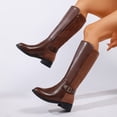thumbnail image 6 of FRSASU Women's Over the Knee Boots with Non Slip Sole High Heel Thigh High Boots for Party Evening and Special Brown, 6 of 9