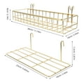 thumbnail image 6 of Gold Wire Basket Grid Wall Shelves - 2pcs Wall Mounted Hanging Basket Straight Shelf Flower Pot Display Holder Organizers for Wire Wall Grid Panels, 6 of 8