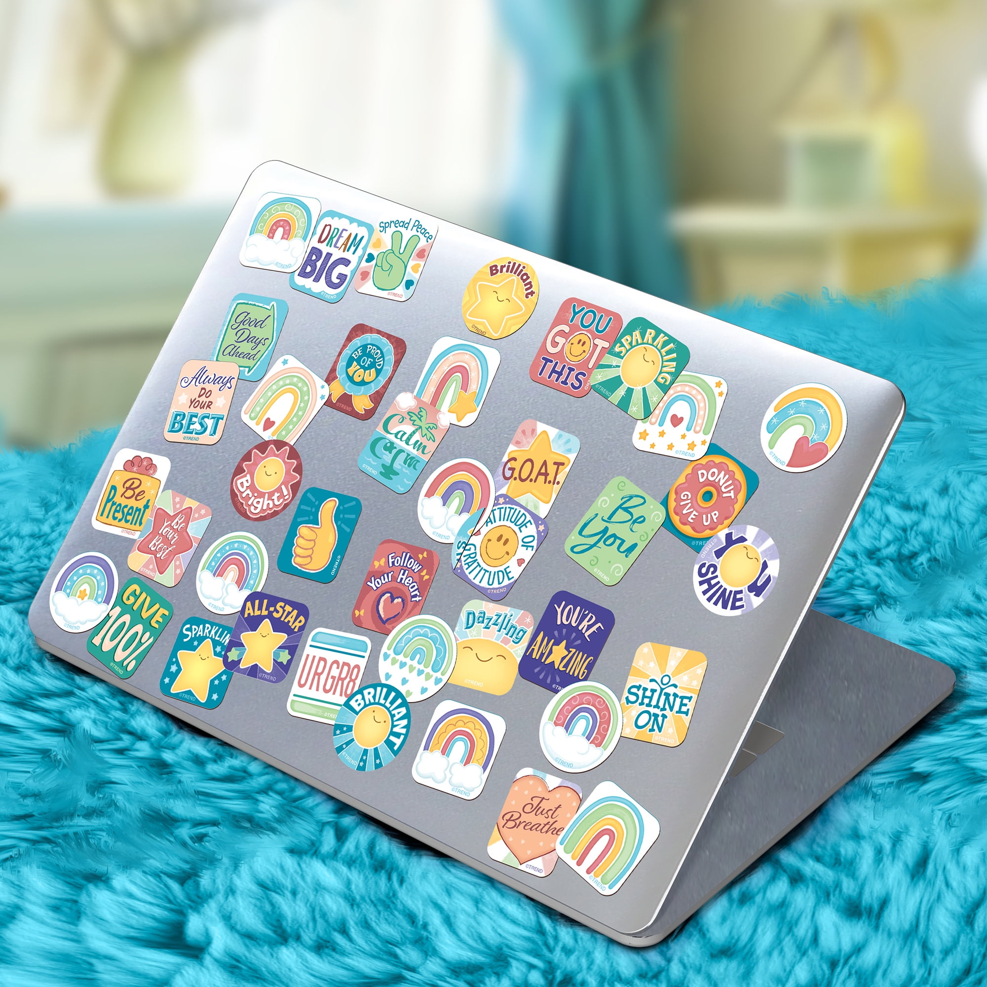 TREND: Scratch 'N Sniff: Be Your Best - 120ct Scented Stinky Stickers Variety Pack-10 Sheets, Calming Colors, Motivation, Confidence-Boosting Messages
