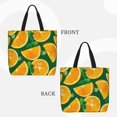 thumbnail image 2 of Rateoe Orange Print Lightweight Tote Bag for Women, Water-Resistant Shoulder Bag with Zipper, Spacious Casual Handbag for Work, School, Shopping, 2 of 7
