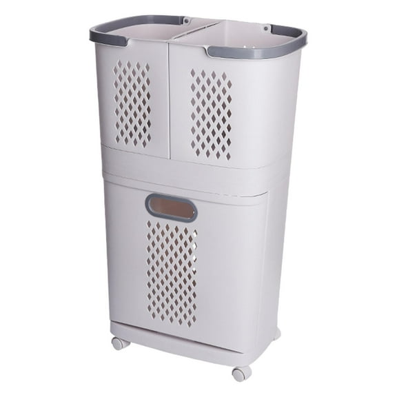Laundry Sorter Organizer Storage Basket Heavy Duty Sturdy PP Plastic Detachable for Bedroom Laundry Room