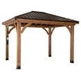thumbnail image 2 of Backyard Discovery Barrington 12' x 10' Cedar Wood Gazebo, Galvanized Steel Roof, PowerPort, 2 of 12