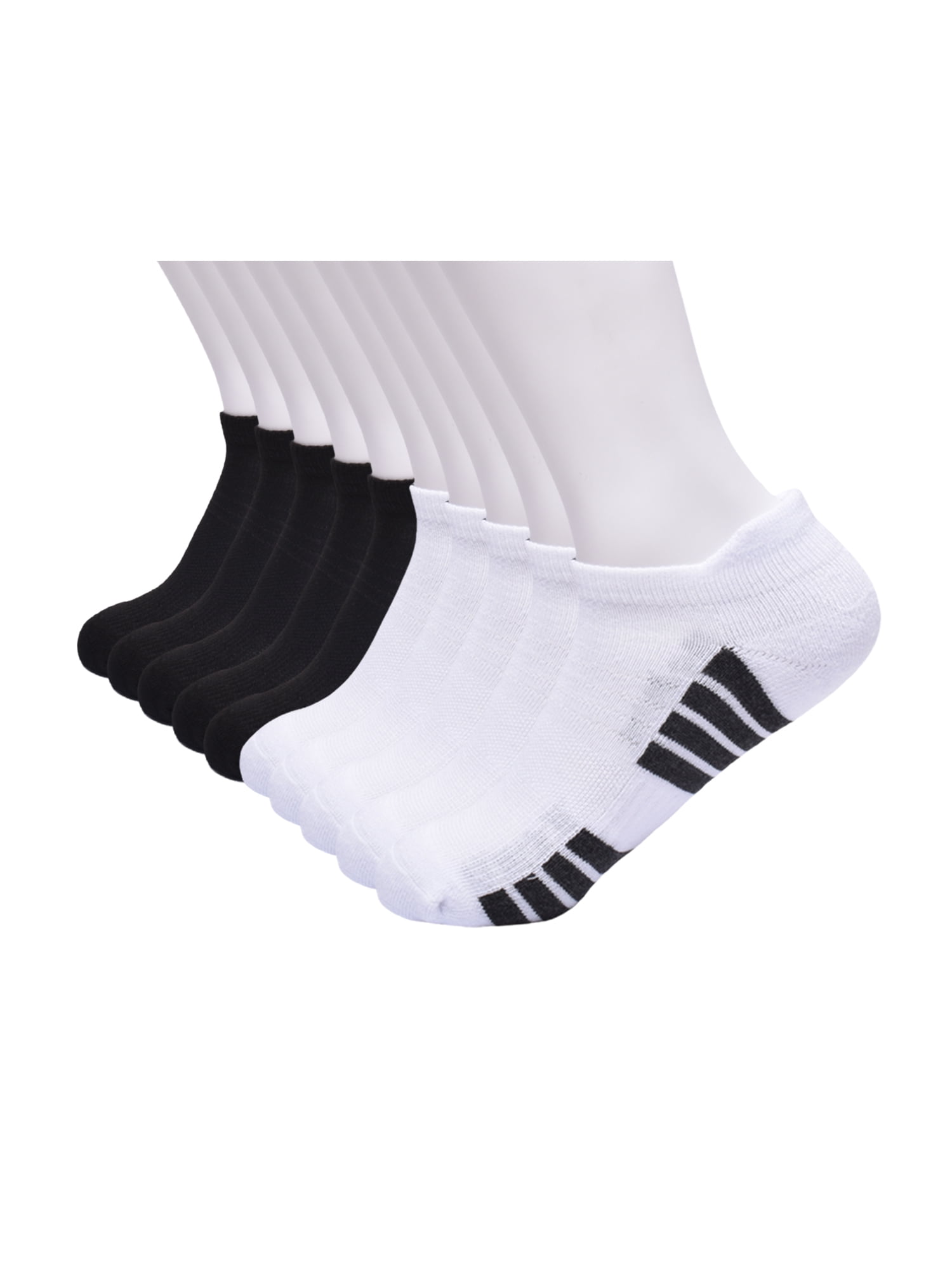 Athletic Works Boys Cushion Heel Tab No Show, 10 Pack, Sizes S-L