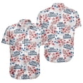 thumbnail image 4 of BUWTTED Shirts for Men USA 250th Anniversary Print Short Sleeve Casual Button Down Summer Loose Fit Beach Hawaiian Pink Shirt L, 4 of 5