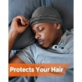 thumbnail image 5 of Silk Bonnet for Sleeping Women, Upgraded Satin Lined Halo, Sleeping Bonnet Headwraps for Hair Loss, Dual Use Day & Night Fitted Wrap & Hair Protection, Khaki(24in or More), 5 of 7