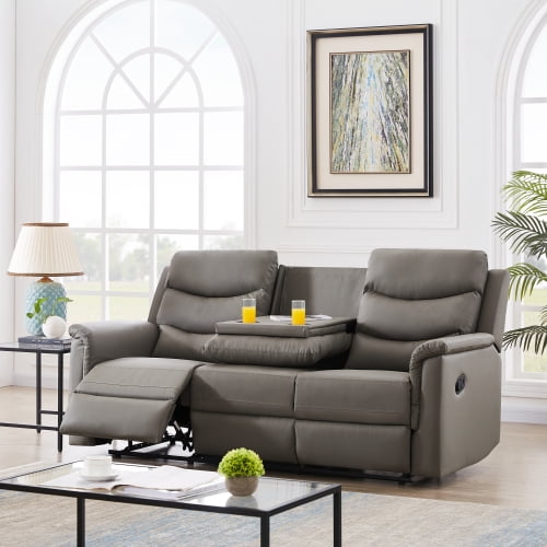 CLEARANCE! Love Seat Recliner Sofa, PU Leather Reclining Sofa 3Seater