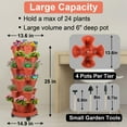 thumbnail image 2 of 6 Tier Stackable Planter Vertical Garden With Various Accessories for Vegetables, Flowers, Herbs, Succulents, Microgreen Gardening - Red, 2 of 7