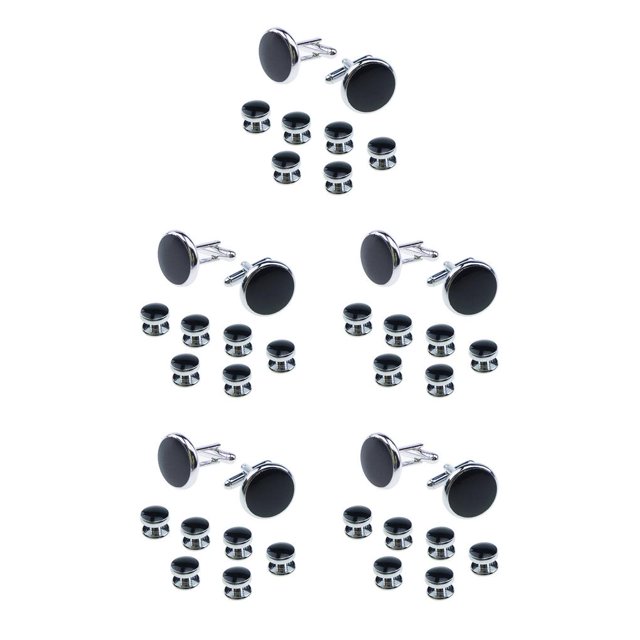 Qarigey 8 unids/set Retro forma redonda gota aceite gemelos Stud plateado manga geométrica puño botón camisa joyería regalos Type2 NO2