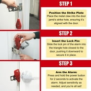 Securityman Portable Door Lock with Alarm - Red