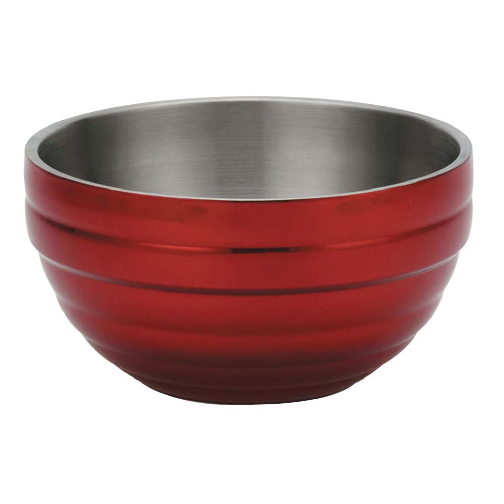Vollrath Insulated Serving Bowl Double Wall Round 1.7Quart, Dazzle Red